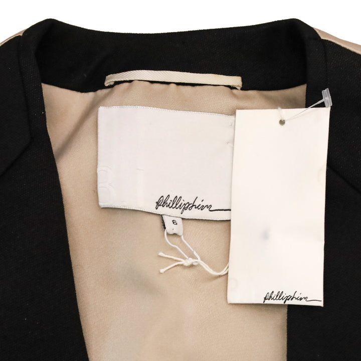 3.1 Phillip Lim Beige/Black Collarless Blazer