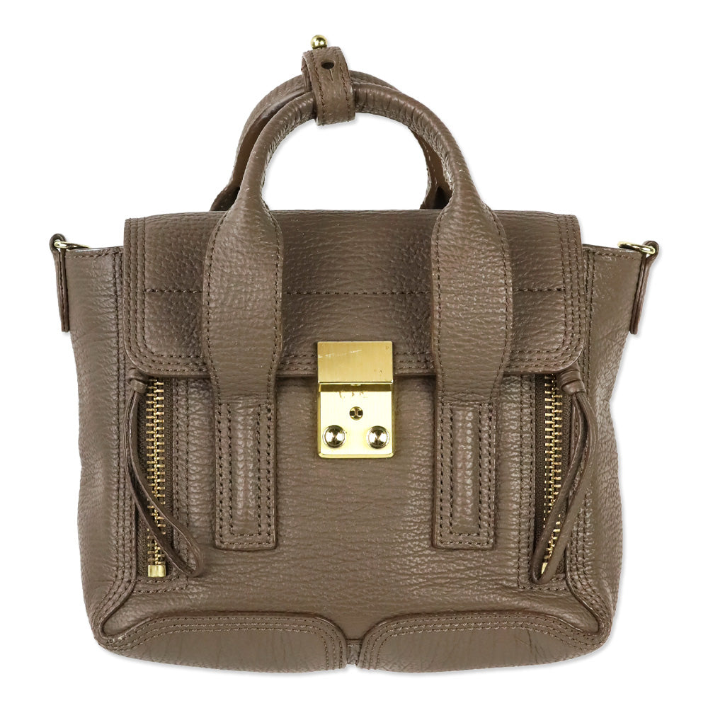3.1 Phillip Lim Taupe Leather Mini Pashli Satchel