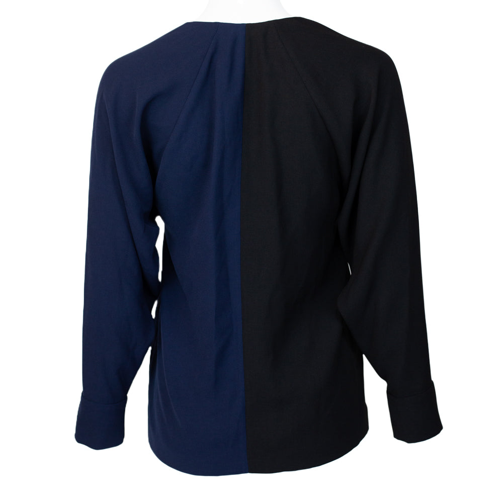 back view of Fendi Two Tone V Neck Top