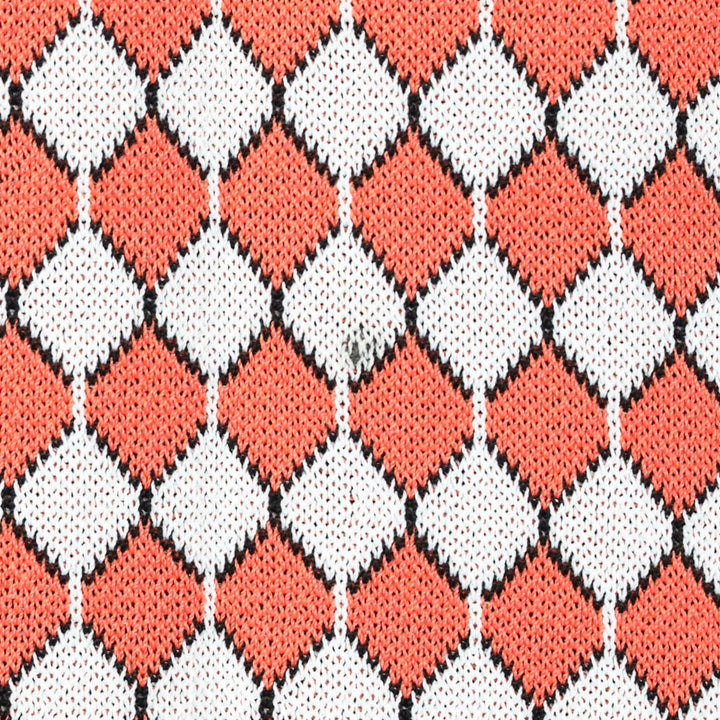 529 Orange Diamond Knit Polo Sweater