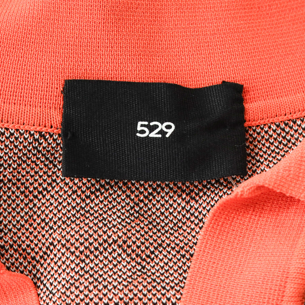 529 Orange Diamond Knit Polo Sweater