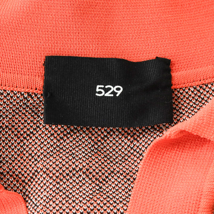 529 Orange Diamond Knit Polo Sweater