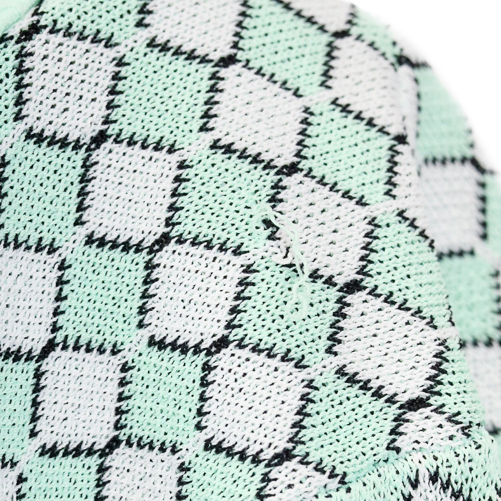 529 Teal Diamond Knit Polo Sweater