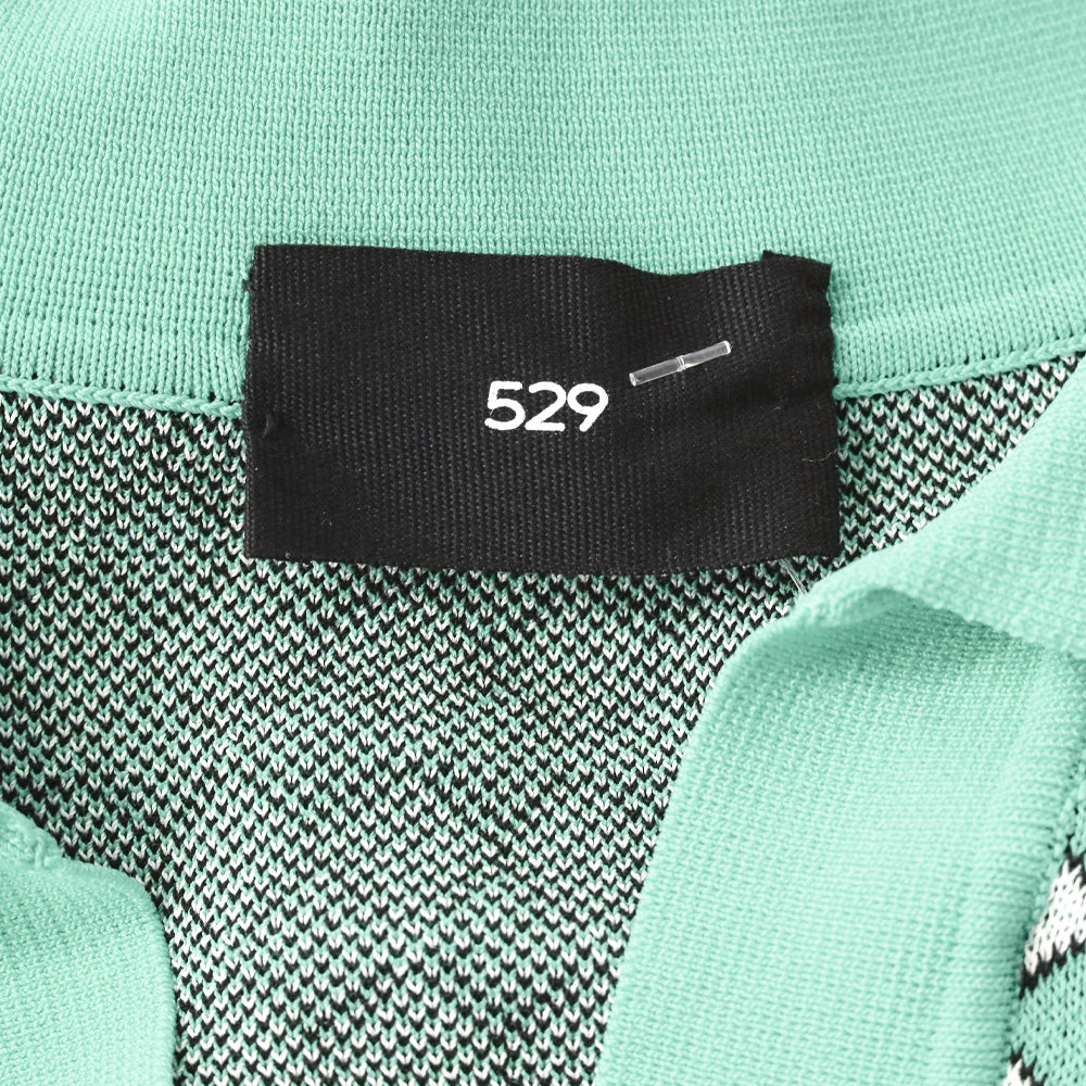 529 Teal Diamond Knit Polo Sweater