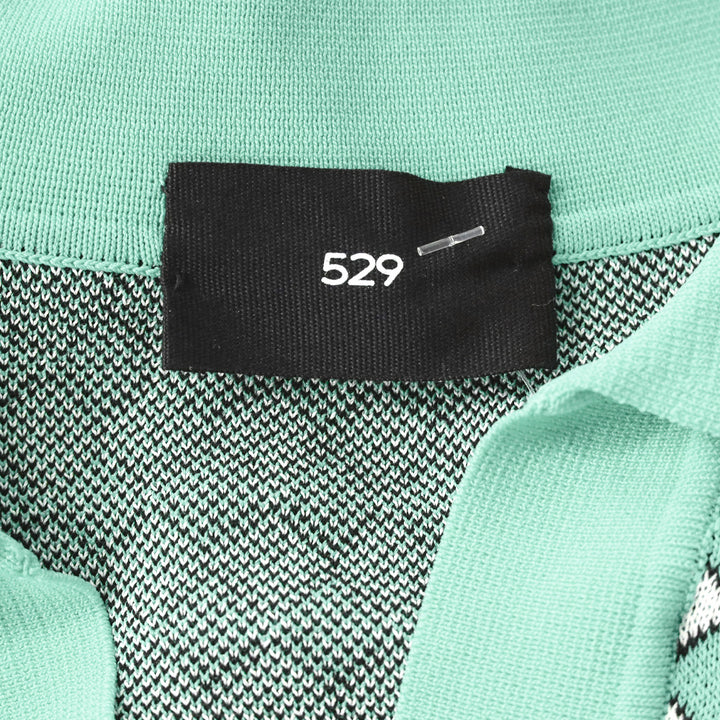 529 Teal Diamond Knit Polo Sweater
