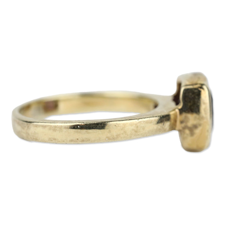 925 Gold-Tone Purple Square Faceted Stone Ring