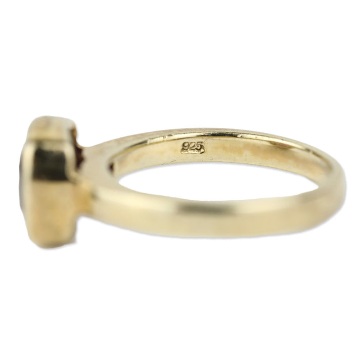 925 Gold-Tone Purple Square Faceted Stone Ring