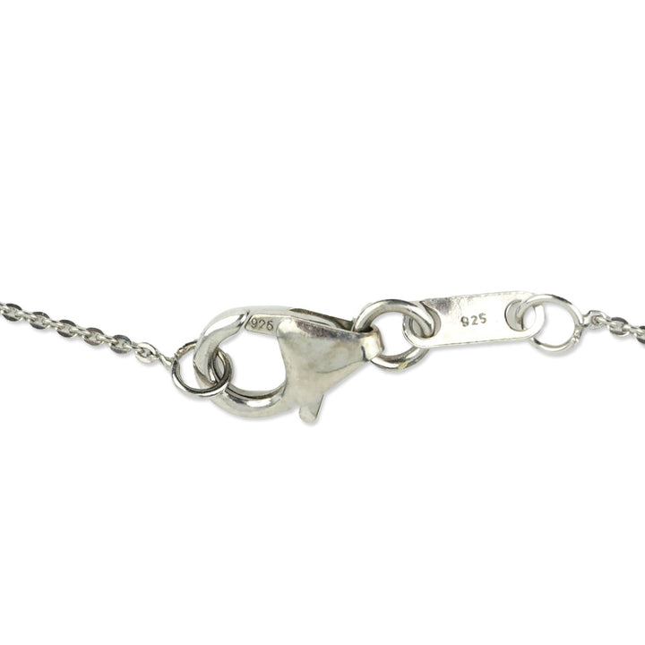 925 Sterling Silver Tiered Diamond and Premium Sleeping Beauty Turquoise Oval Pendant Necklace