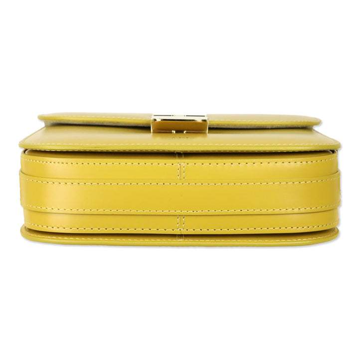 A.C.P. Mustard Yellow Leather Grace Small Crossbody Bag