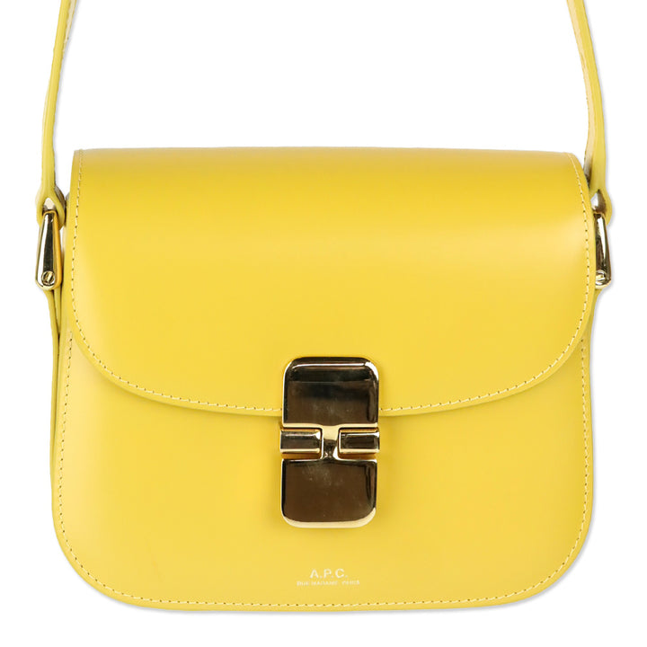 A.C.P. Mustard Yellow Leather Grace Small Crossbody Bag