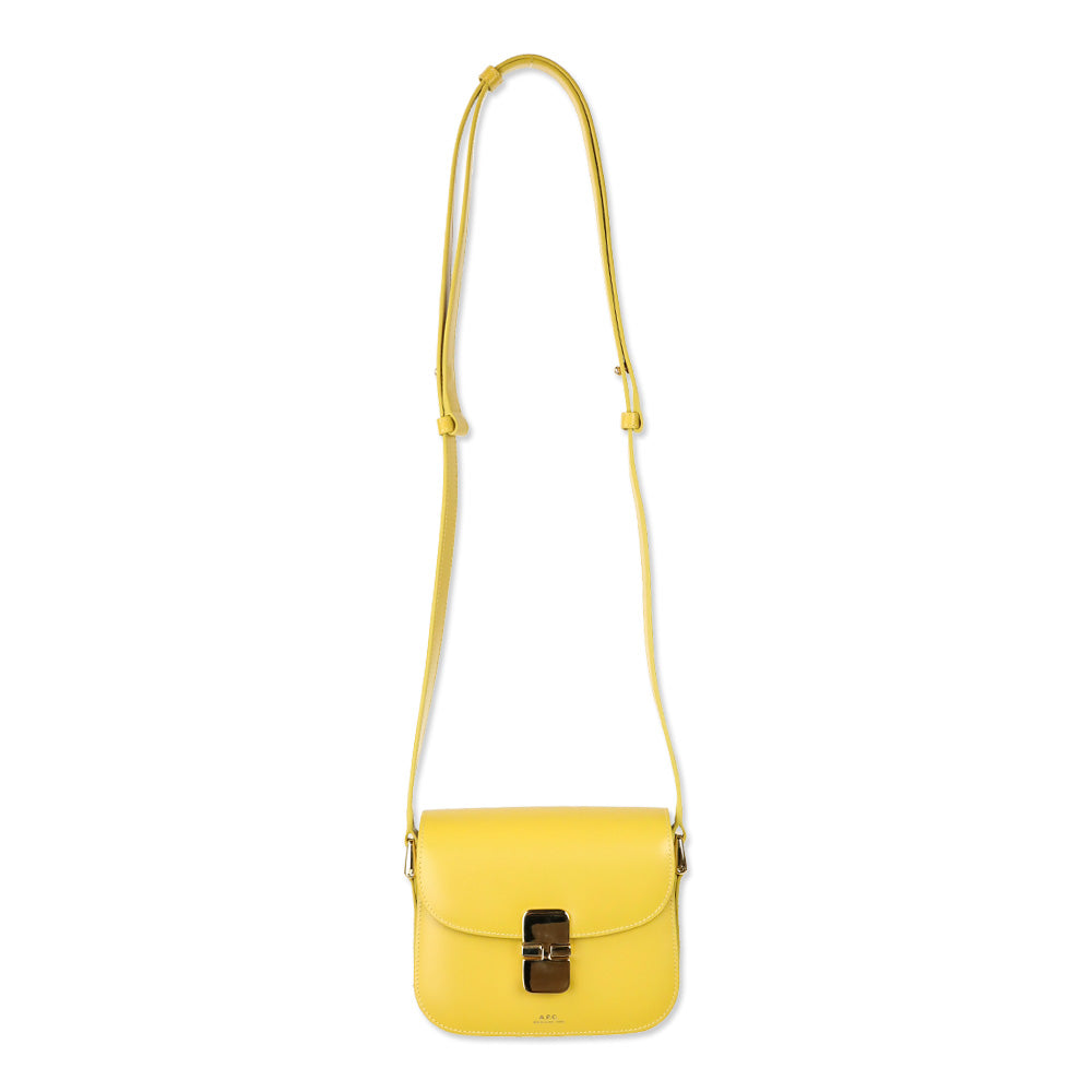 A.C.P. Mustard Yellow Leather Grace Small Crossbody Bag