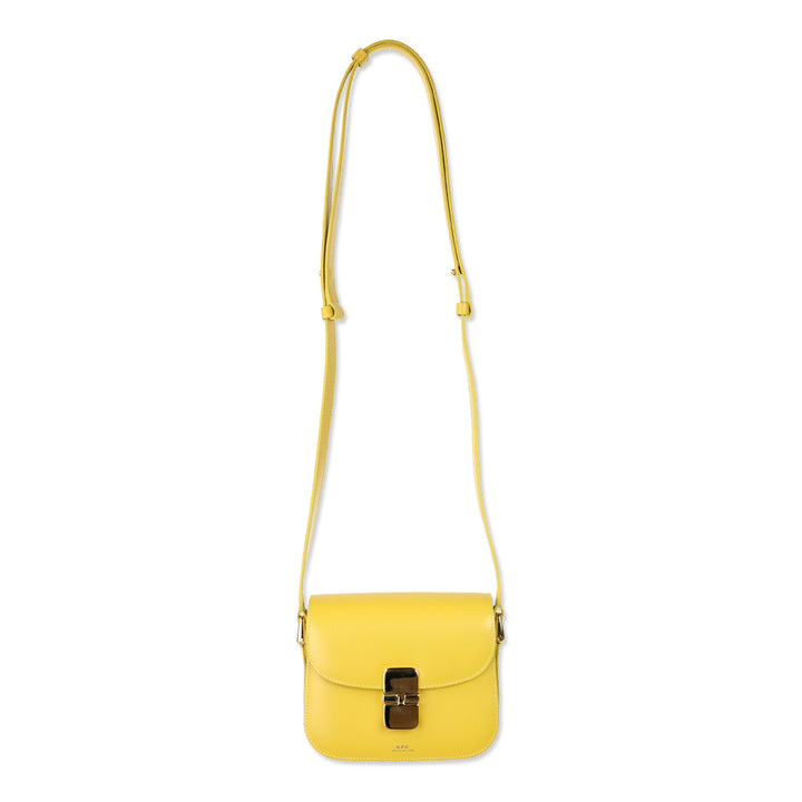A.C.P. Mustard Yellow Leather Grace Small Crossbody Bag