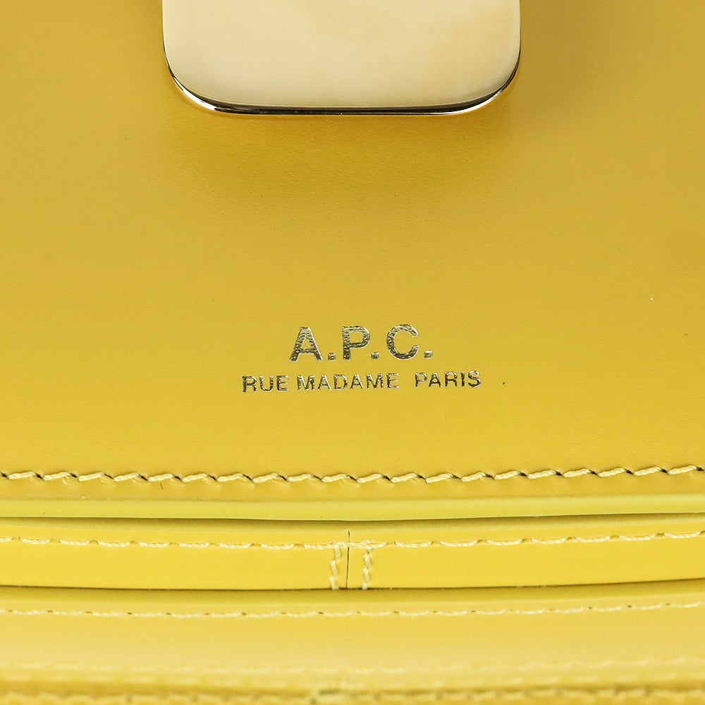 A.C.P. Mustard Yellow Leather Grace Small Crossbody Bag