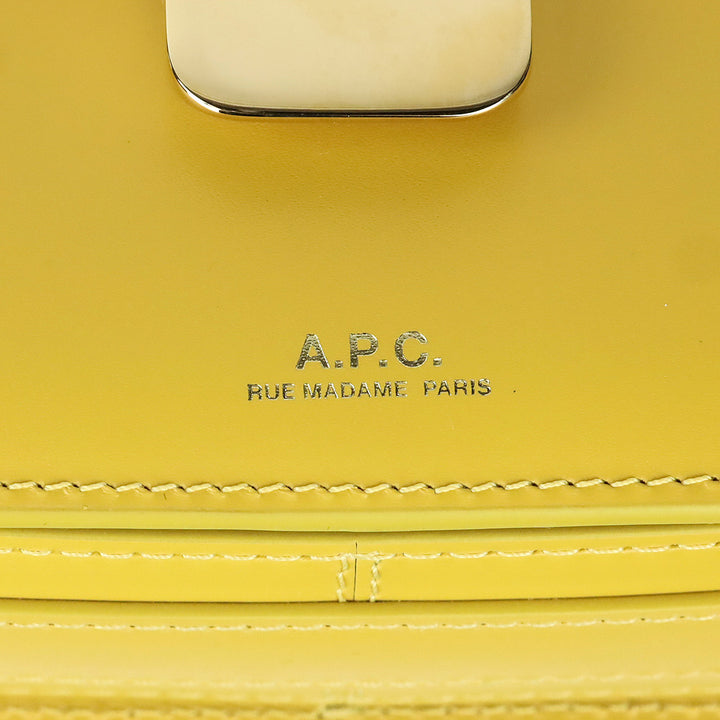 A.C.P. Mustard Yellow Leather Grace Small Crossbody Bag
