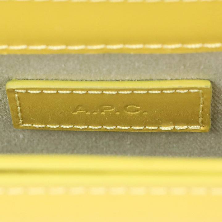 A.C.P. Mustard Yellow Leather Grace Small Crossbody Bag