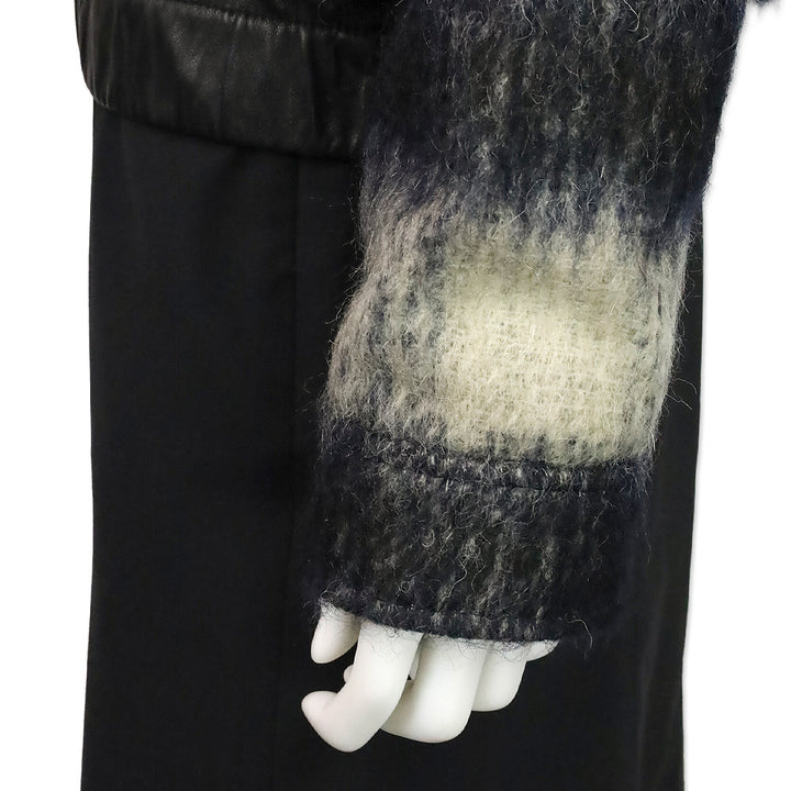 A.L.C. Black/White Mohair Plaid Bomber Jacket