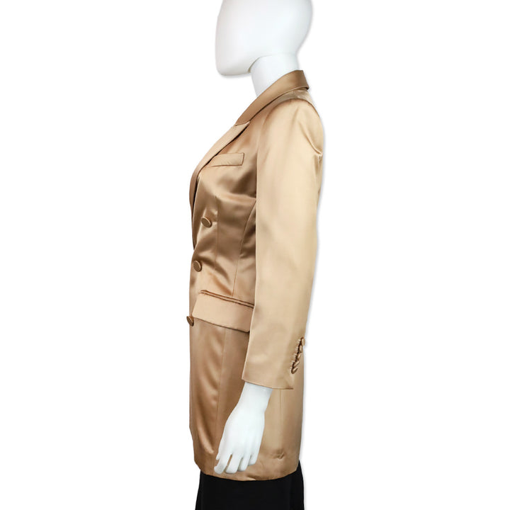 A.L.C. Jayden Champagne Blush Satin Mini Blazer Dress