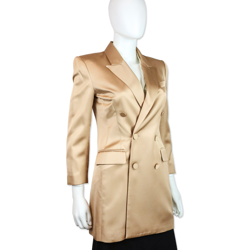 A.L.C. Jayden Champagne Blush Satin Mini Blazer Dress