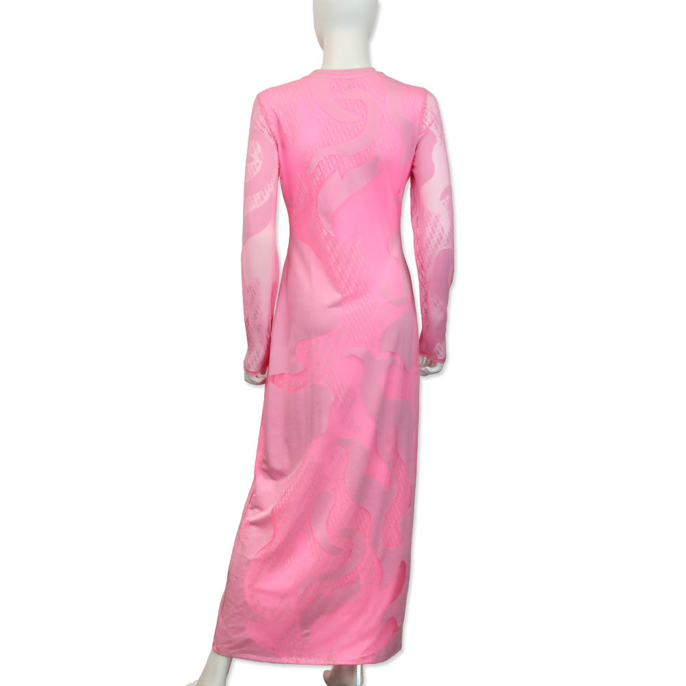 AFRM Candy Pink Long Sleeve Maxi Dress