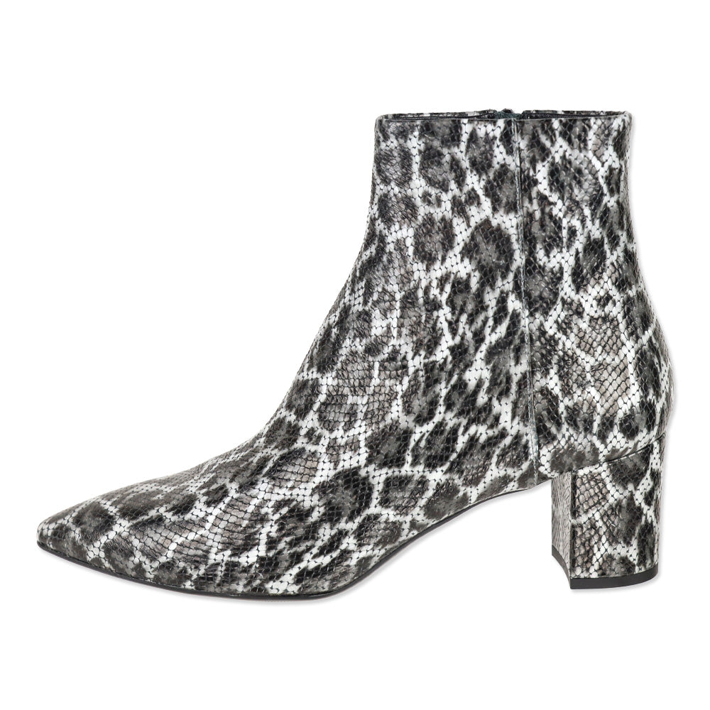 AGL Marette Black Snakeskin Embossed Leopard Print Ankle Boots