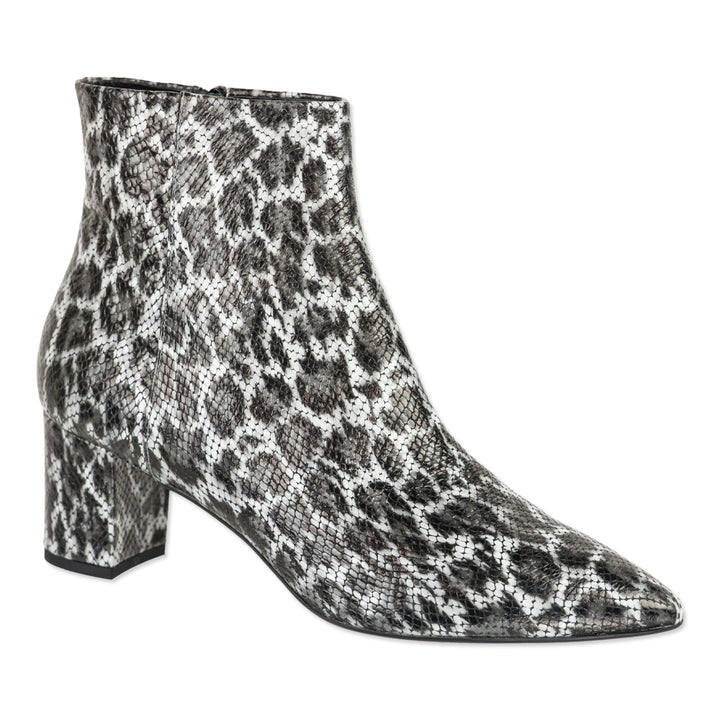 AGL Marette Black Snakeskin Embossed Leopard Print Ankle Boots