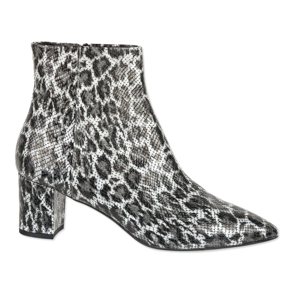AGL Marette Black Snakeskin Embossed Leopard Print Ankle Boots