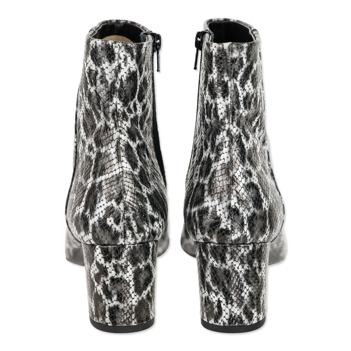 AGL Marette Black Snakeskin Embossed Leopard Print Ankle Boots