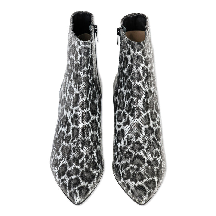 AGL Marette Black Snakeskin Embossed Leopard Print Ankle Boots