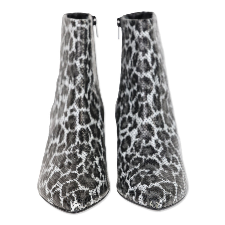 AGL Marette Black Snakeskin Embossed Leopard Print Ankle Boots