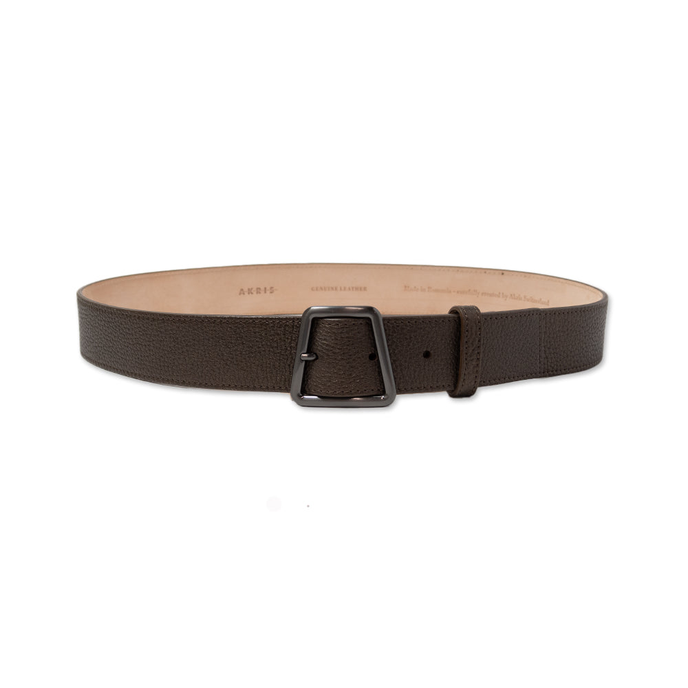 Akris Brown and Charcoal Leather Belt