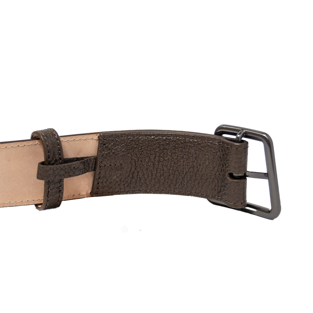 Akris Brown and Charcoal Leather Belt