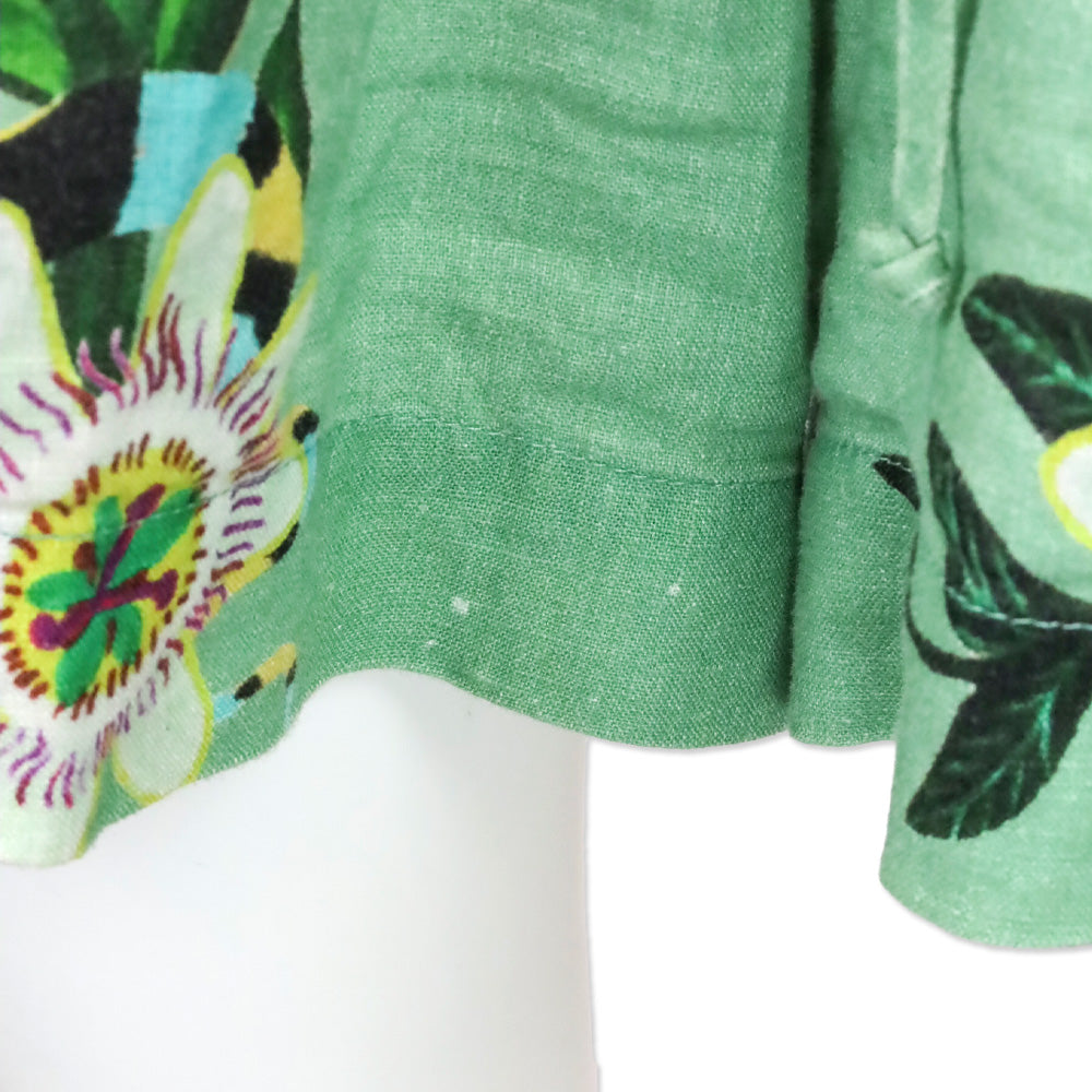 ALÉMAIS Jade Green Meagan Linen Floral Print Shorts