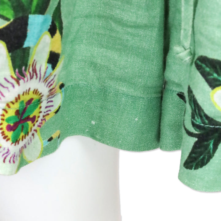 ALÉMAIS Jade Green Meagan Linen Floral Print Shorts