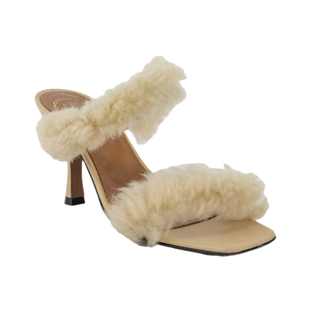 ATP Atelier Calimera Beige Shearling Sandal Pumps