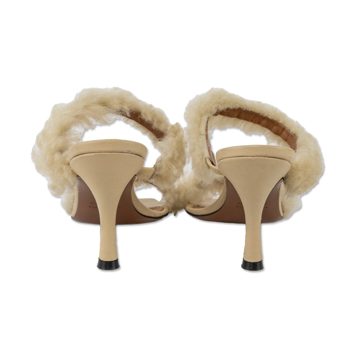 ATP Atelier Calimera Beige Shearling Sandal Pumps