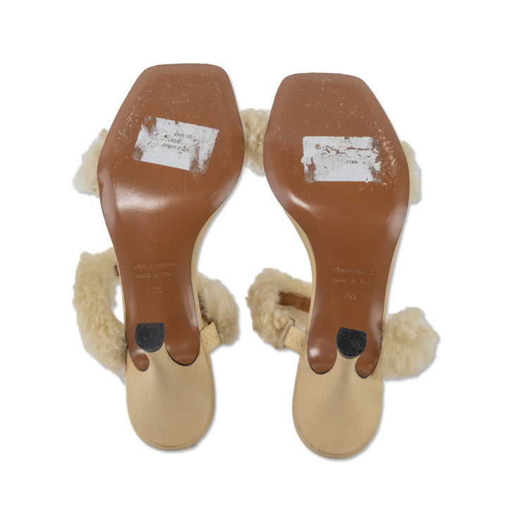 ATP Atelier Calimera Beige Shearling Sandal Pumps