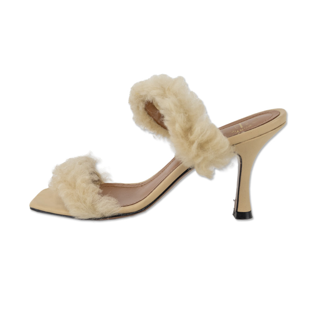 ATP Atelier Calimera Beige Shearling Sandal Pumps