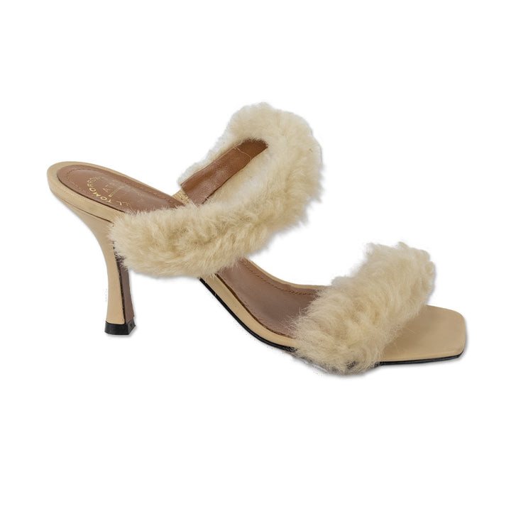 ATP Atelier Calimera Beige Shearling Sandal Pumps