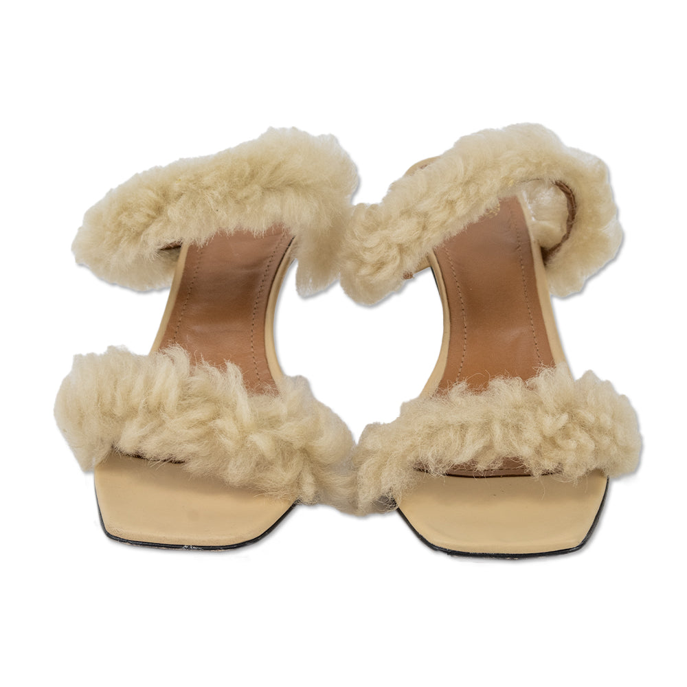 ATP Atelier Calimera Beige Shearling Sandal Pumps