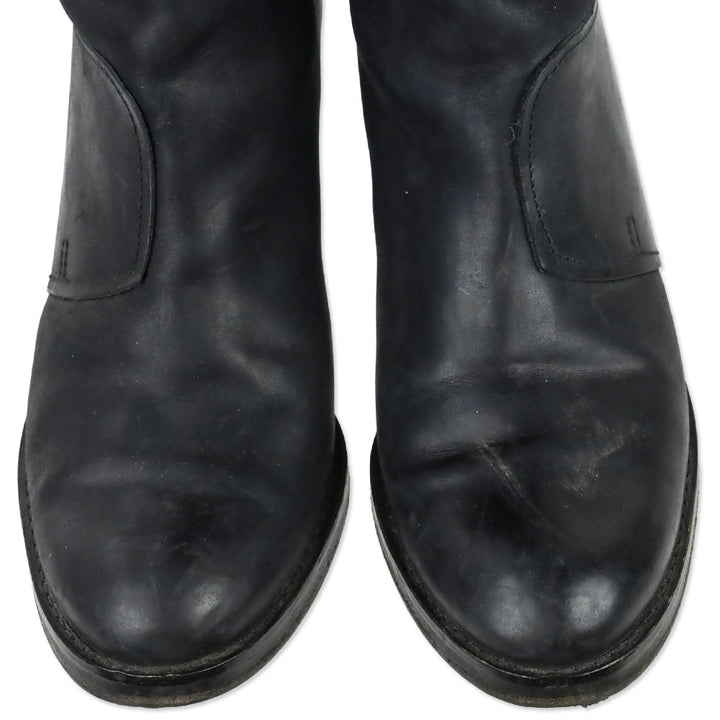 Acne Black Distressed Leather Pistol Knee-High Boots