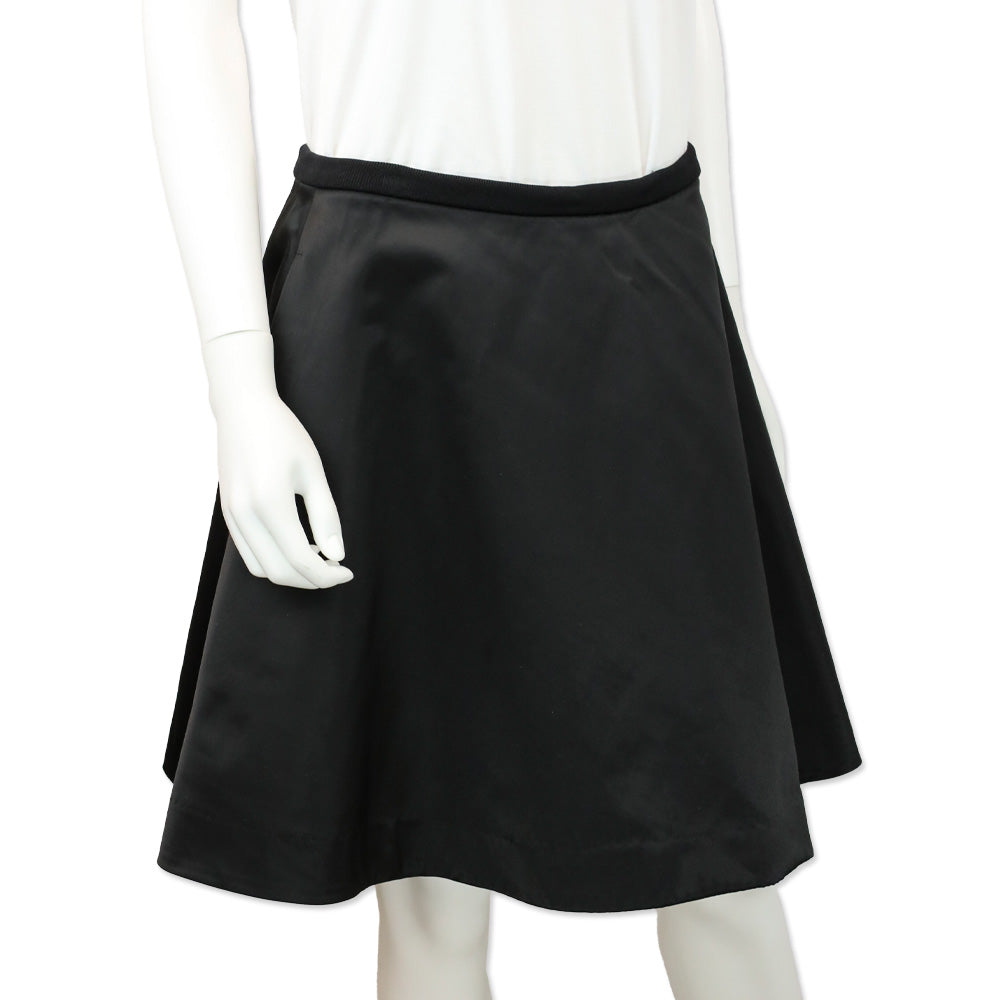 Acne Studios Black Kanda Shine SS15 Flared Skirt
