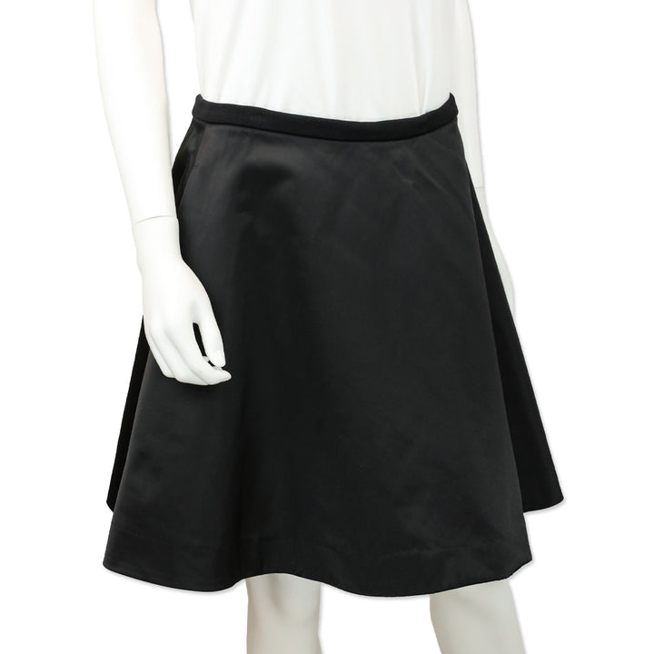 Acne Studios Black Kanda Shine SS15 Flared Skirt