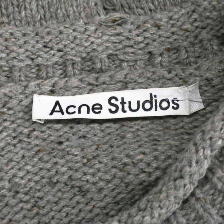 Acne Studios Grey Multi Floral Wool-Blend Knit Sweater
