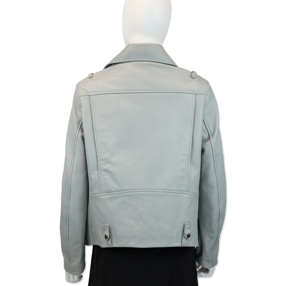 Acne Studios Pale Lavender Leather Biker Jacket