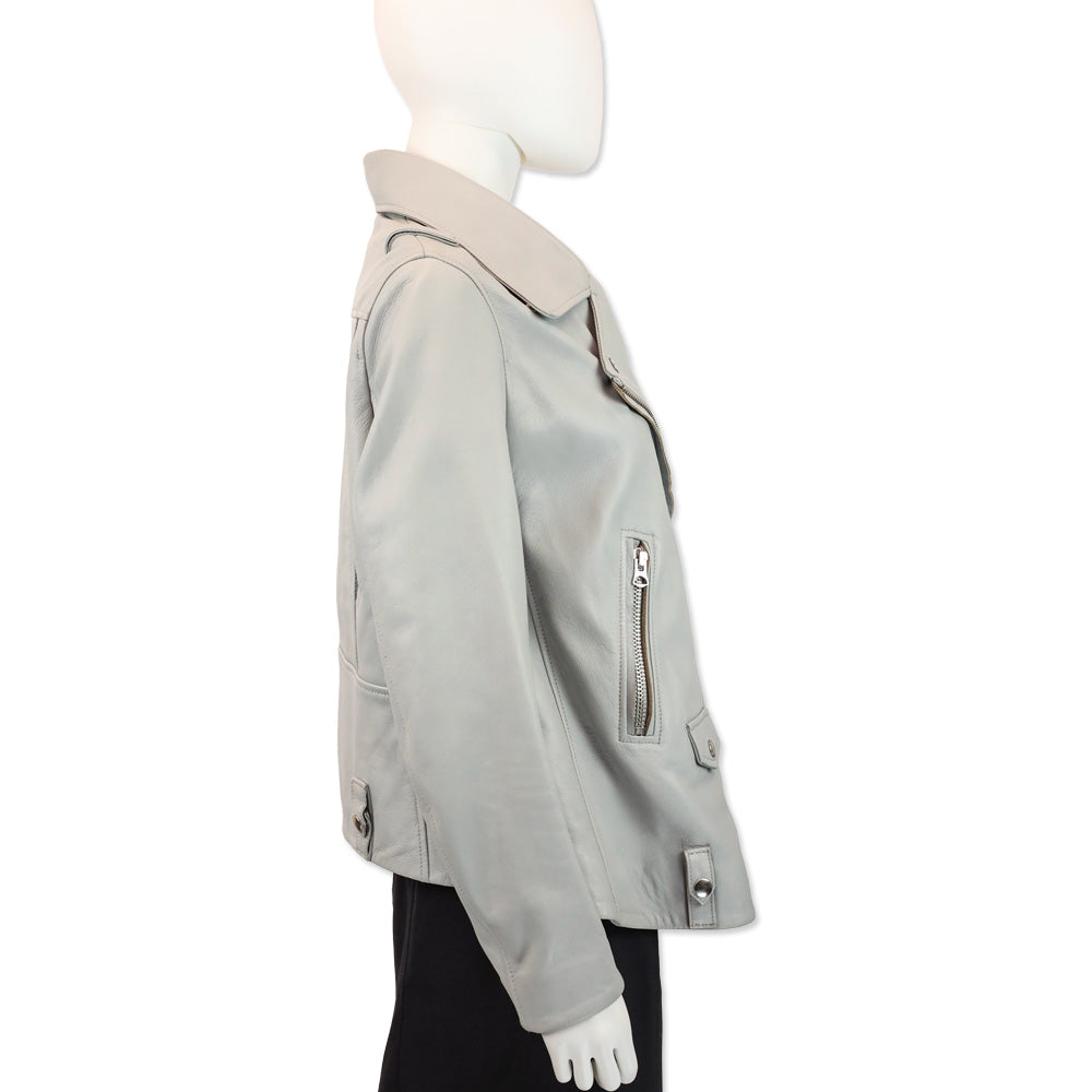 Acne Studios Pale Lavender Leather Biker Jacket