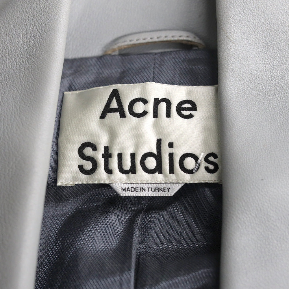 Acne Studios Pale Lavender Leather Biker Jacket