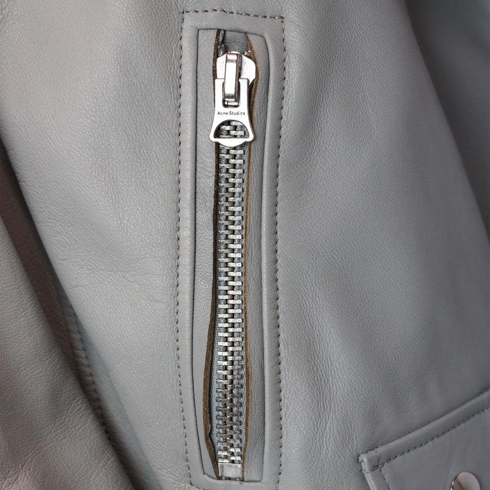 Acne Studios Pale Lavender Leather Biker Jacket