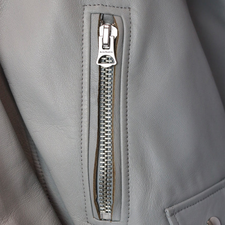 Acne Studios Pale Lavender Leather Biker Jacket