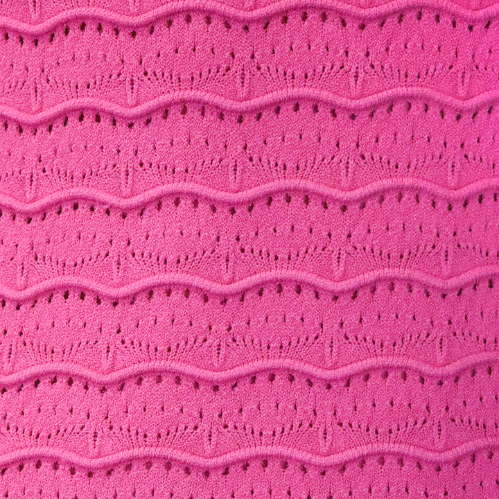 Adam Lippies Fuchsia Pink Pointelle-Knit Midi Dress