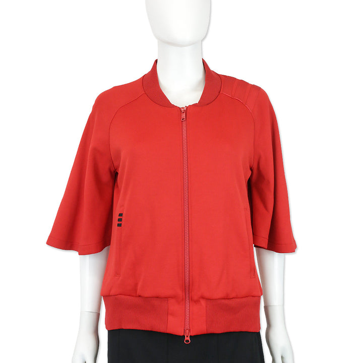Adidas Y-3 Yohji Yamamoto Red 3/4 Sleeve Tracksuit Bomber Jacket